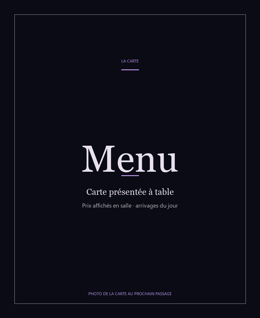 Carte Hip Lounge, photo de la carte au prochain passage